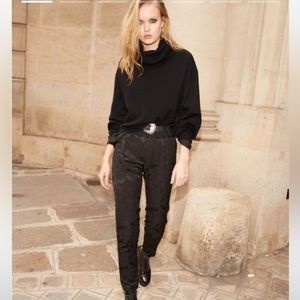 The Kooples Cashmere printed black trousers